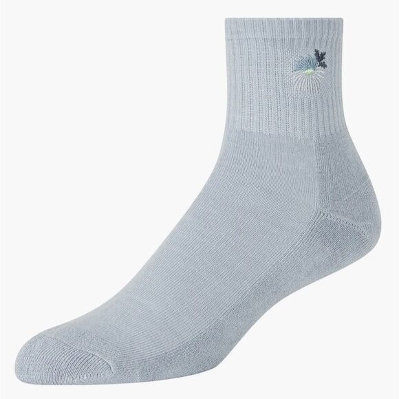 Ted Baker Blue Gray White High Quarter Crew Floral Embroidery Stretch Socks 3pk - Picture 8 of 12